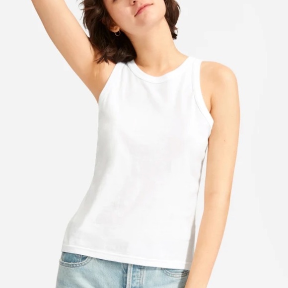 Everlane Tops - Everlane Cotton Cutaway Tank Top White Sz XS